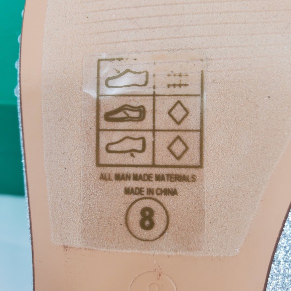 Lauren Lorraine Kelsey 8 Silver Rhinestone Embellished Pointed Toe Ballet Flats - Picture 7 of 8